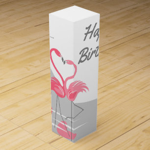 Flamingo Love Large Moon Birthday wine box