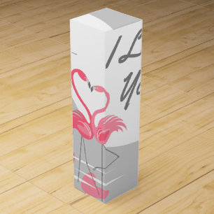 Flamingo Love Large Moon I Love You wine box