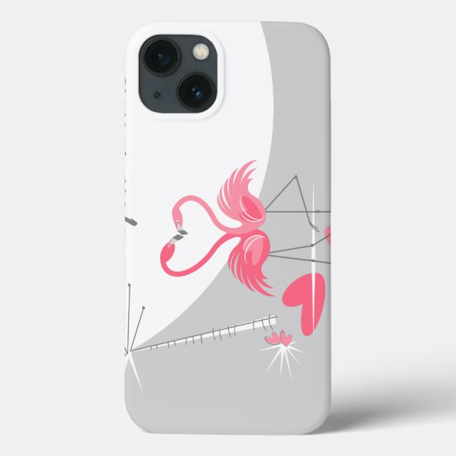 Flamingo Love Large Moon Name iPad case (Back)