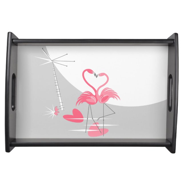 Flamingo Love Large Moon serving tray (Front)