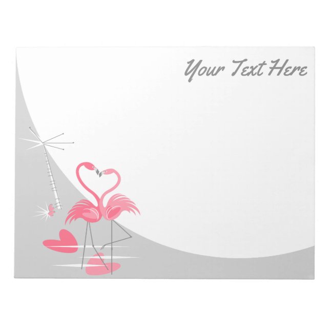 Flamingo Love Large Moon Text notepad horizontal (Front)