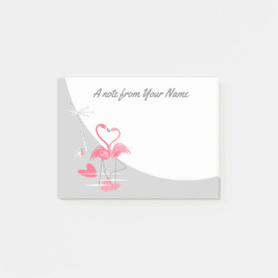 Flamingo Love Large Moon Text post-it notes