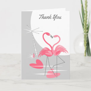 Flamingo Love Large Moon Thank You text