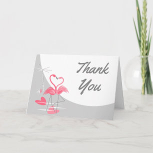 Flamingo Love Large Moon Thank You Text landscape Card