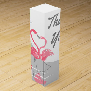 Flamingo Love Large Moon Thank You wine box