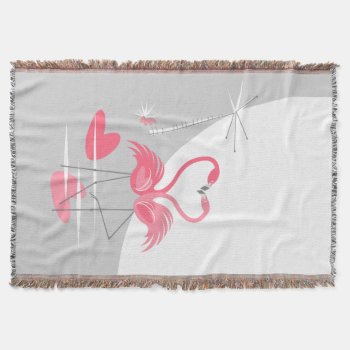 Flamingo Love Large Moon Throw Blanket Vertical by QuirkyChic at Zazzle