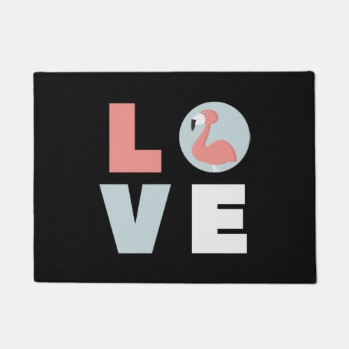 flamingo love letter bird cool gift idea doormat