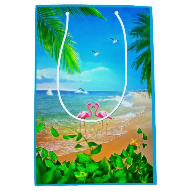 Flamingo Love Medium Gift Bag (Front)
