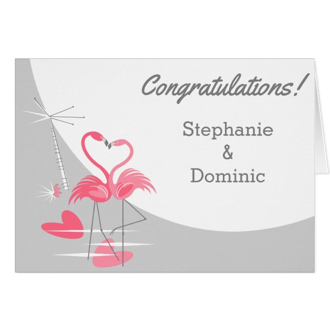 Flamingo Love Moon Congratulations Names Text (Front Horizontal)