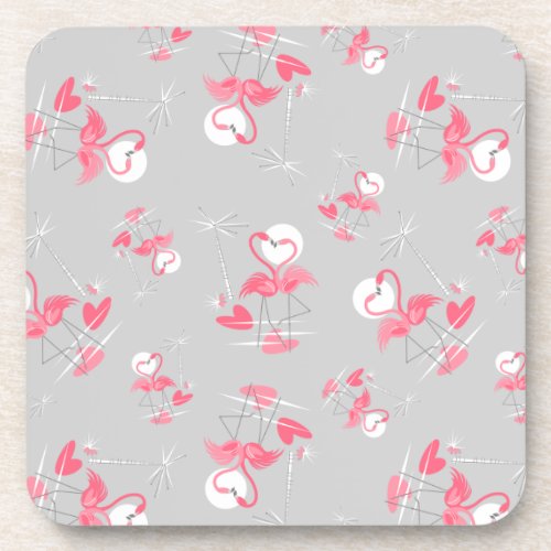 Flamingo Love Multi coaster cork back