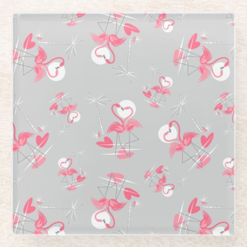 Flamingo Love Multi coaster glass