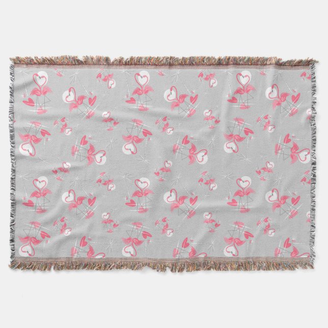 Flamingo Love Multi throw blanket (Front)