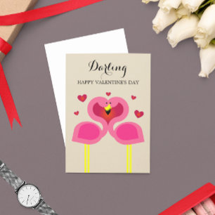 Flamingo Love Personalized Anniversary Card