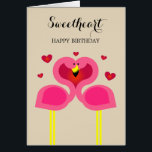 Flamingo Love Personalized Birthday Card<br><div class="desc">Let your Sweetheart know just how appreciated they are with this charming card filled with Flamingos in love. All text is fully customizable so you can personalize the name,  relationship and message just how you want it.</div>