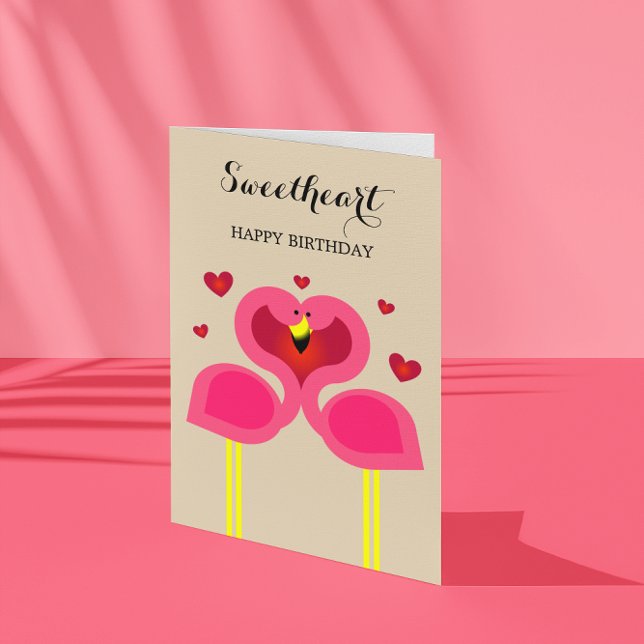Flamingo Love Personalized Birthday Card (Creator Uploaded)