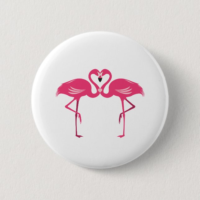 Flamingo Love Pinback Button (Front)