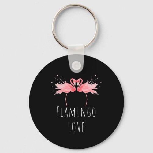 Flamingo Love pink Baby Gift Keychain