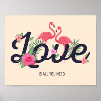 Flamingo Love Poster