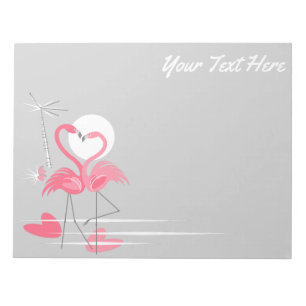 Flamingo Love Side Text notepad horizontal