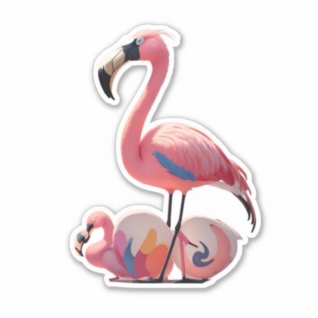 Flamingo Love Stick It with Flair Sticker (Front)
