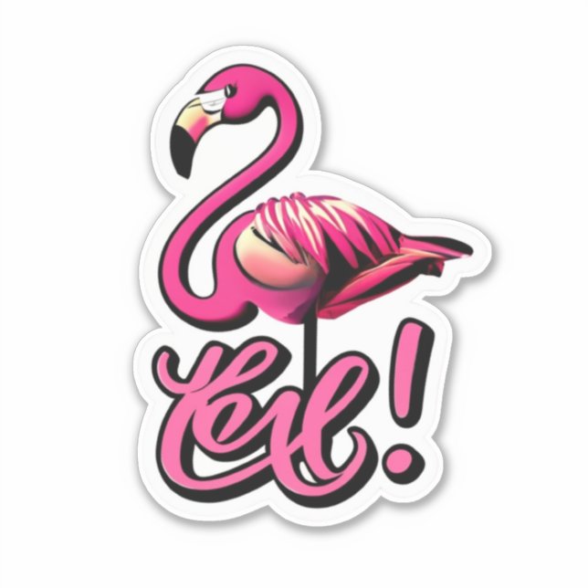 Flamingo Love Stick It with Flair Sticker (Front)