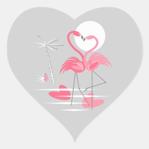 Flamingo Love sticker heart