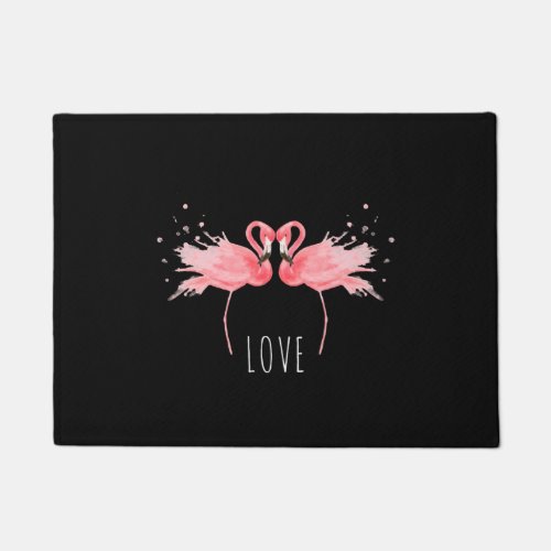 Flamingo Love Sweet Pink Gift Idea   Doormat
