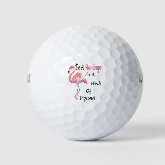 flamingo love  t -shirt golf balls (Front)