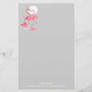 Flamingo Love Text stationery