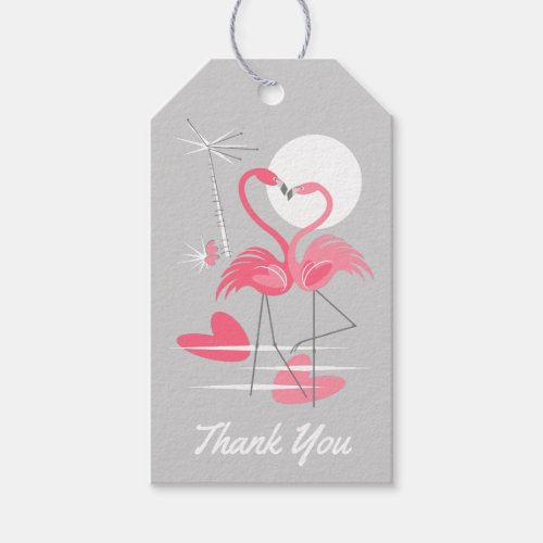 Flamingo Love Thank You gift tags