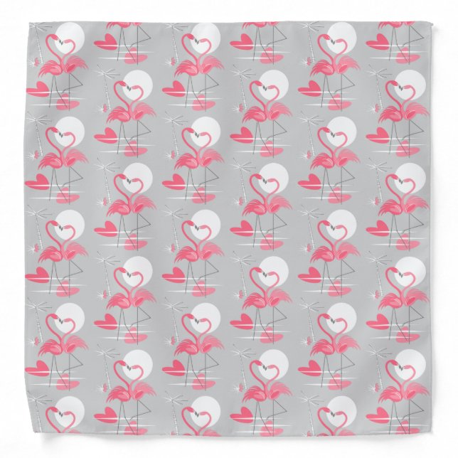 Flamingo Love Tiled bandana (Front)