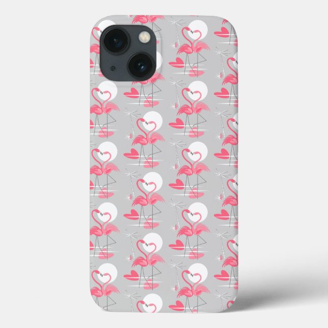 Flamingo Love Tiled iPad case (Back)