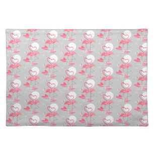 Flamingo Love Tiled placemat cloth