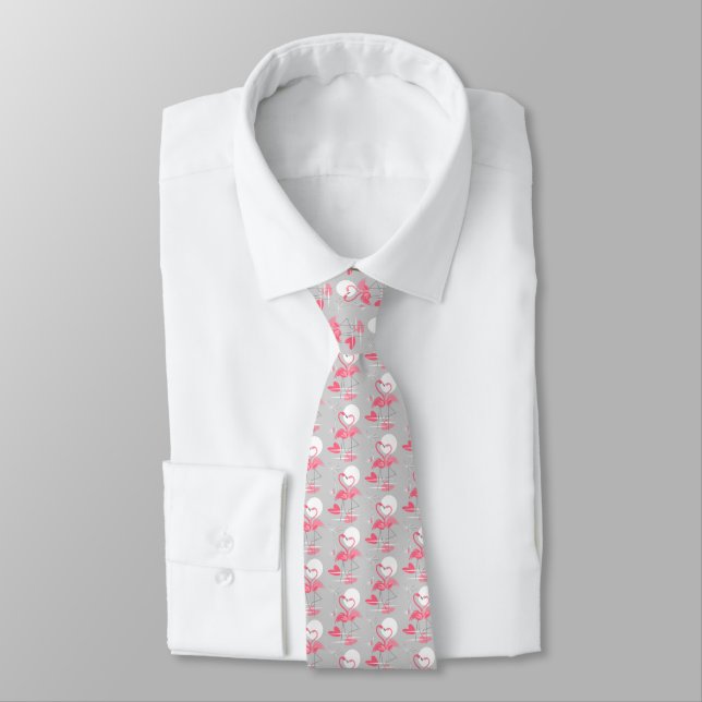 Flamingo Love Tiled tie (Tied)