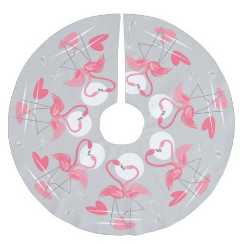 Flamingo Love tree skirt