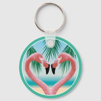 Flamingo Love (Tropical Valentine) Keychain