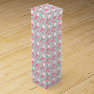 Flamingo Love wine box tiled