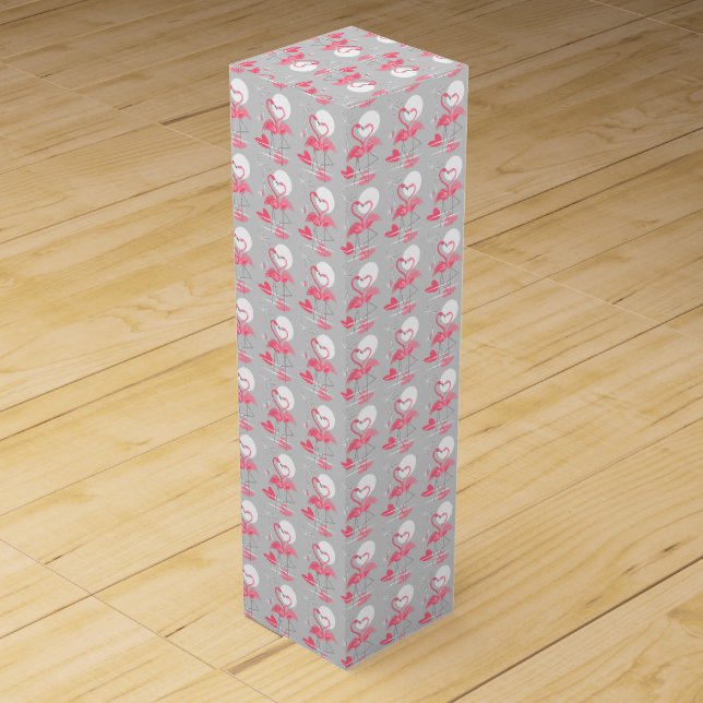 Flamingo Love wine box tiled (Front)