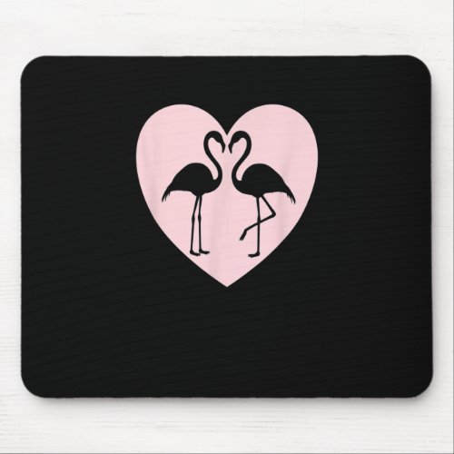 Flamingo Lover Heart _ Cute Fun Funny Flamingo C Mouse Pad