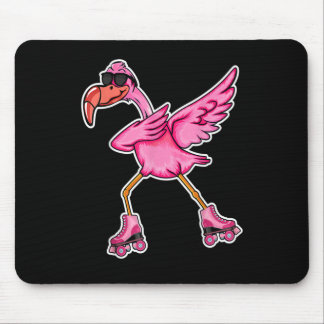 Flamingo Lover Roller Skaters - Funny Dabbing Flam Mouse Pad