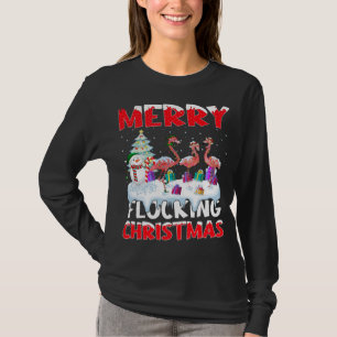 Flamingo Lover Xmas Gift Merry Flocking Christmas  T-Shirt