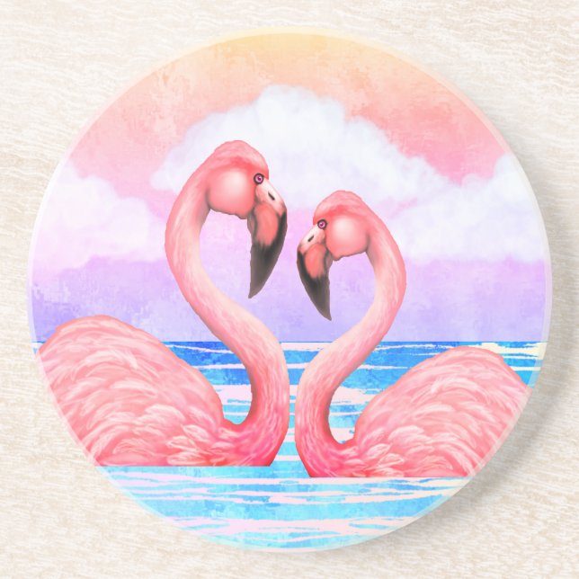 Flamingo Lovers Coaster (Front)