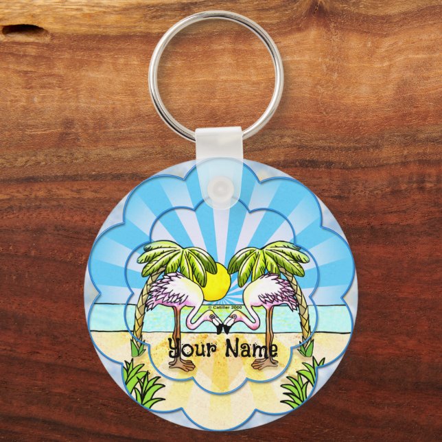 Flamingo lovers  keychain (Front)