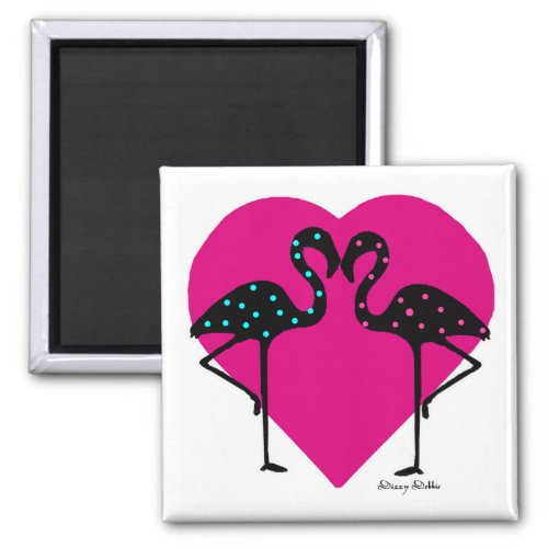 Flamingo lovers magnet