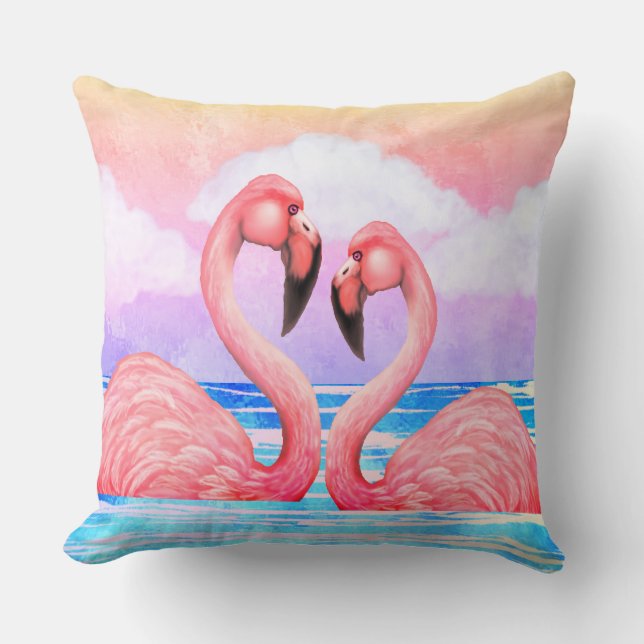 Flamingo Lovers Throw Pillow (Front)