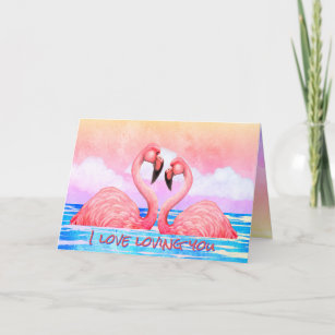 Flamingo Lovers Valentine's Day Card