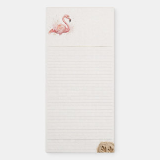 Flamingo Magnetic Notepad - Elegant Flamingo-Lined