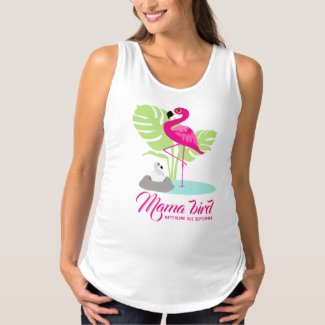 flamingo mama bird hatchling due custom t-shirt