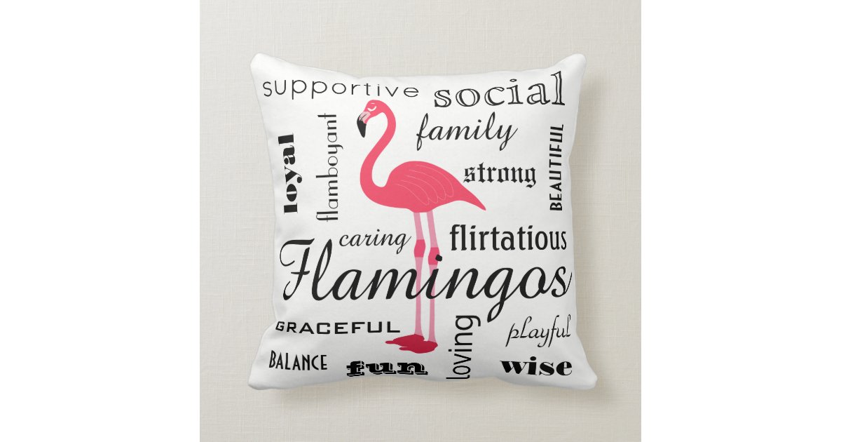 Flamingo Meaning Throw Pillow