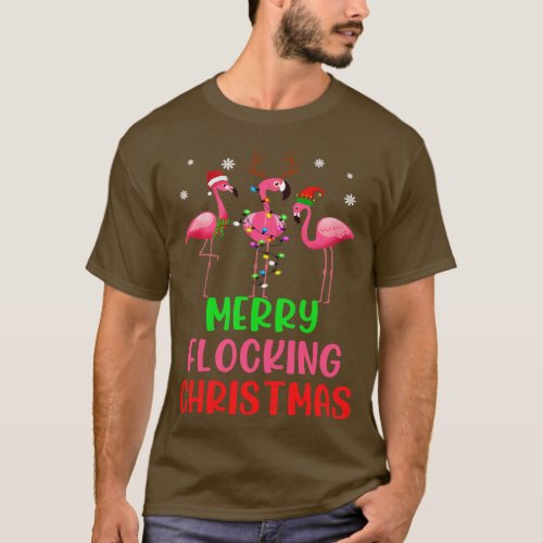 flamingo merry christmas 1 T_Shirt